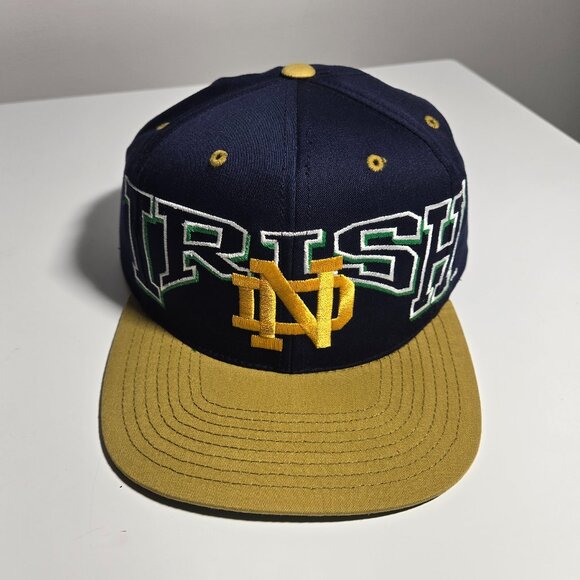 Vintage ND Notre Dame Snap Back Hat Cap Fighting Irish - Picture 1 of 7